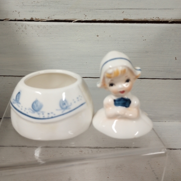Vintage Enesco Mini Dutch Boy & Girl Creamer & Sugar Bowl E-5817. - Picture 7 of 11